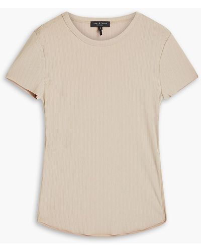Rag & Bone Zoe Ribbed-jersey T-shirt - Natural