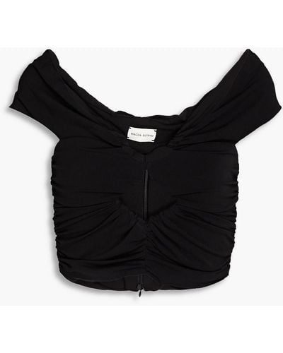 Magda Butrym Cropped Cutout Wool-blend Jersey Top - Black
