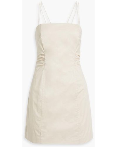 FRAME Cutout Cotton-blend Poplin Mini Dress - White