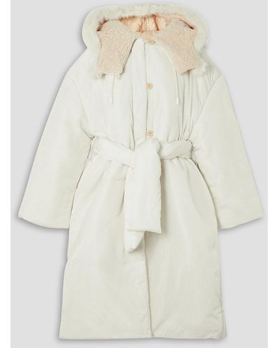 Acne Studios Oversized Faux Shearling-trimmed Padded Shell Jacket - White