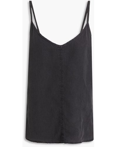 James Perse Lyocell And Linen-blend Camisole - Black