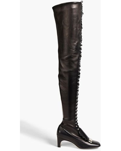 Sergio Rossi Sr1 Stretch-leather Thigh Boots - Black