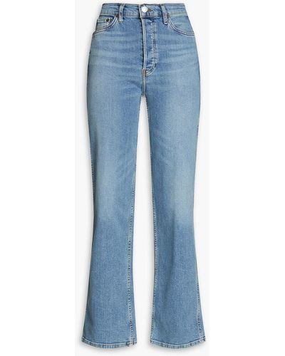 RE/DONE 90s Faded High-rise Straight-leg Jeans - Blue