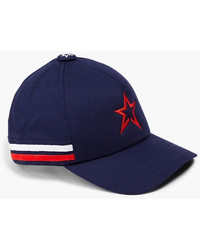 Perfect Moment Embroidered Cotton-twill Cap - Blue