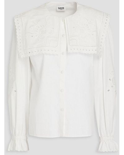 Claudie Pierlot Chappi Broderie Anglaise Cotton Blouse - White