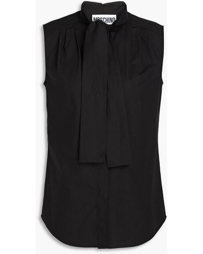 Moschino Stretch-cotton Poplin Shirt - Black