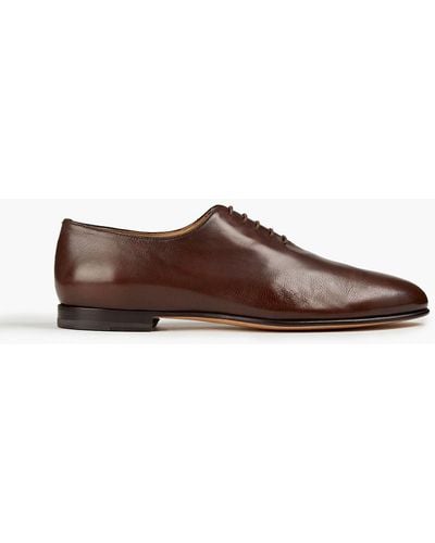 Brioni Textured Leather Oxford Shoes - Brown