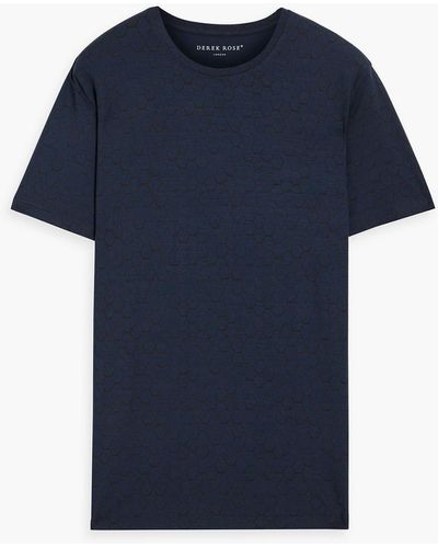 Derek Rose Basel Printed Stretch-modal Jersey T-shirt - Blue