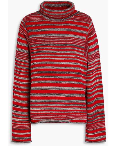 Paul Smith Striped Cotton-blend Turtleneck Sweater - Red