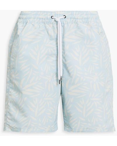 Frescobol Carioca Long-length Printed Swim Shorts - Blue