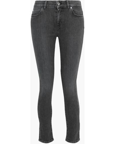 IRO Tober Cropped Low-rise Skinny Jeans - Grey