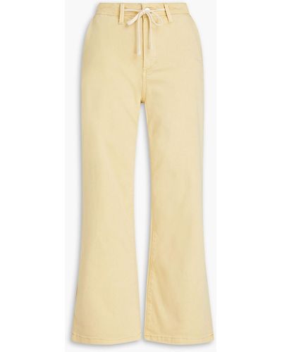 PAIGE Carly Cropped High-rise Wide-leg Jeans - Natural