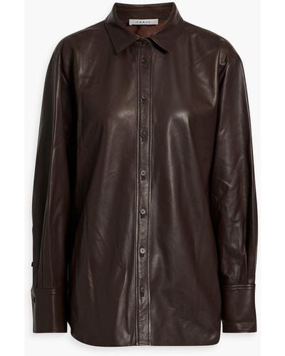 FRAME Leather Shirt - Brown