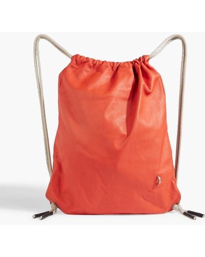 Rick Owens Pebbled-leather Backpack - Red