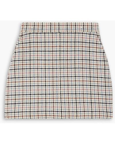 See By Chloé Checked Wool-blend Tweed Mini Skirt - White