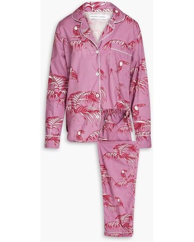 Desmond & Dempsey Bocas Printed Cotton Pyjama Set - Pink