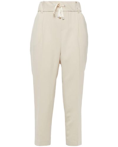 ATM Cropped Cady Tapered Pants - Natural