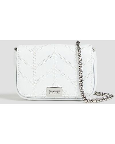 Claudie Pierlot Akilino Leather Shoulder Bag - White