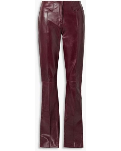 16Arlington Maroa Leather Bootcut Trousers - Red