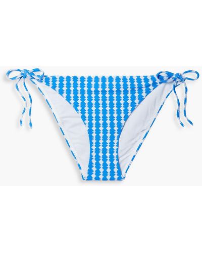 lemlem Zala Stretch-jacquard Low-rise Bikini Briefs - Blue