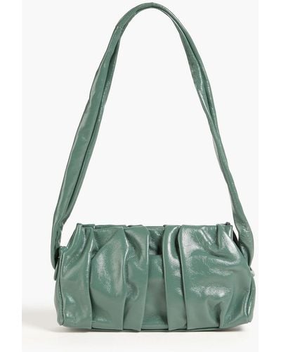 Elleme Vague Pleated Patent-leather Shoulder Bag - Green