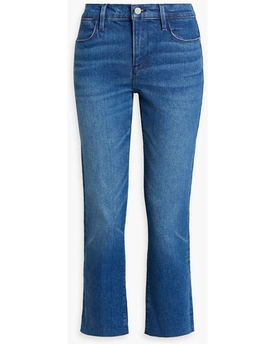 FRAME Le High Straight Cropped High-rise Straight-leg Jeans - Blue