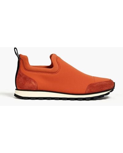 James Perse Faux Suede-trimmed Neoprene Slip-on Sneakers - Multicolour