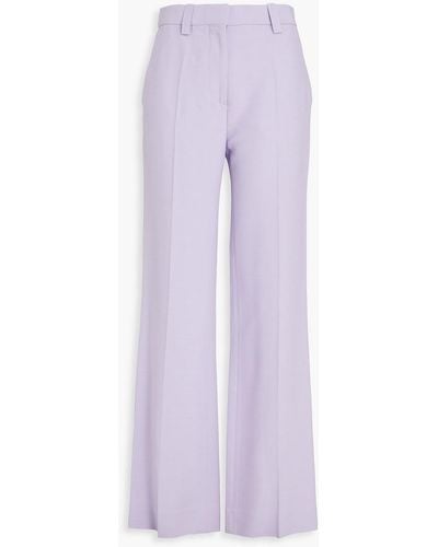 Victoria Beckham Crepe Straight-leg Pants - Purple