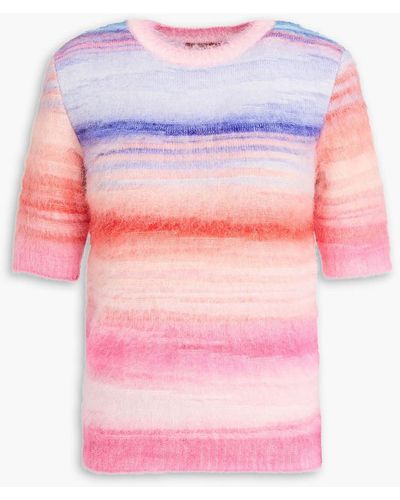 Missoni Brushed Striped Wool-blend Top - Pink