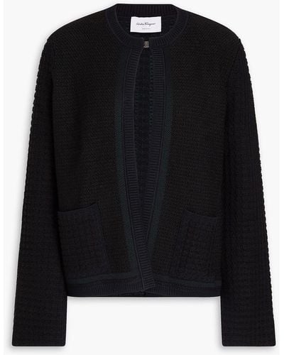 Ferragamo Jacquard-knit Cardigan - Black