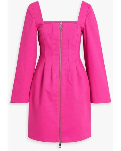 Sara Battaglia Cotton-blend Twill Mini Dress - Pink