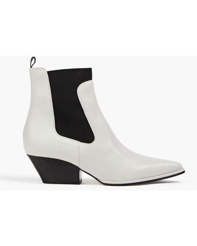 Sergio Rossi Leather Ankle Boots - White