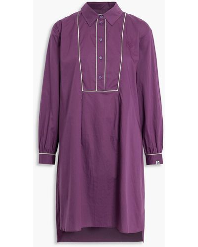 ALEXACHUNG Ebenezer Embroidered Cotton-broadcloth Nightshirt - Purple