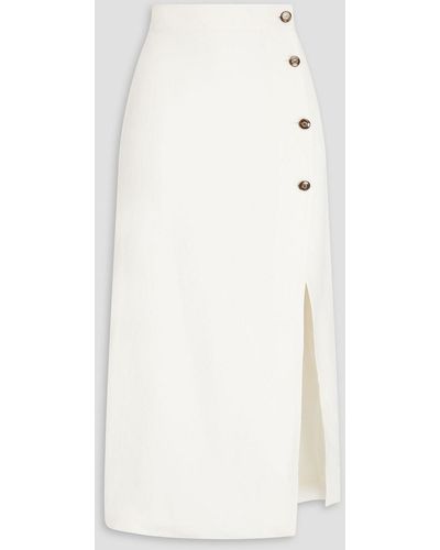 Giuliva Heritage Linen And Silk-blend Midi Skirt - White