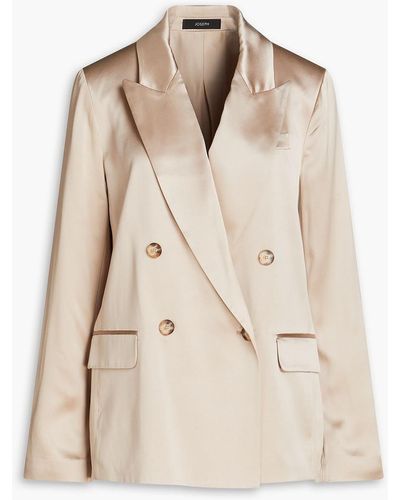 JOSEPH Jaden Silk-satin Blazer - Natural