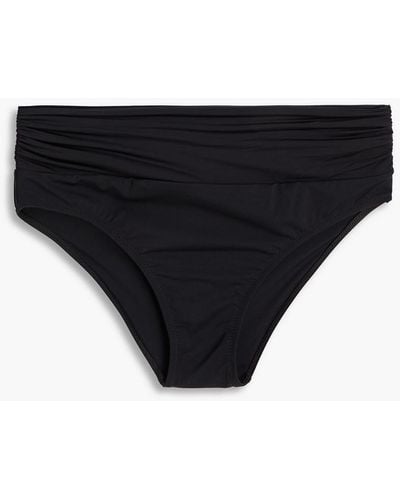 Heidi Klein Fold-over Mid-rise Bikini Briefs - Black