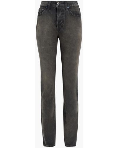 Yeezy Faded High-rise Straight-leg Jeans - Black
