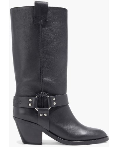 See By Chloé Eddie Ring-embellished Leather Boots - Black