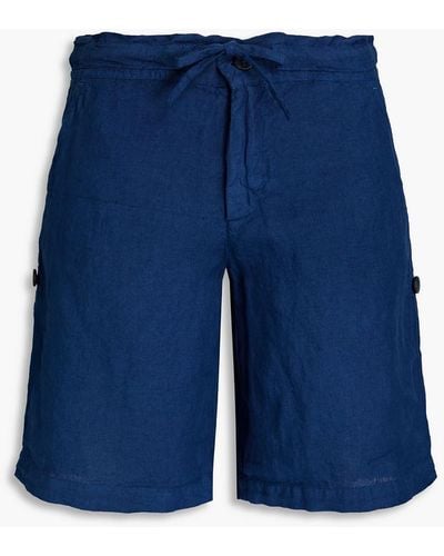 120% Lino Shorts aus leinen - Blau