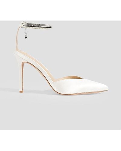 Veronica Beard Lisa Satin Court Shoes - White