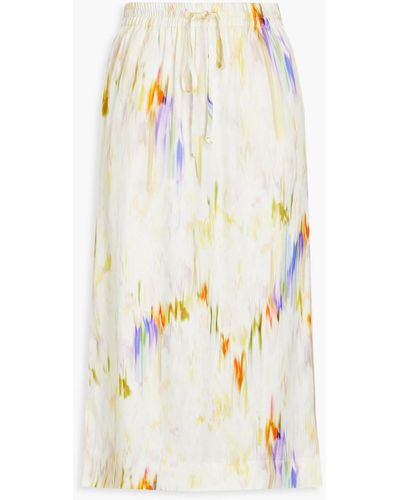 Rodebjer Claire Printed Twill Midi Skirt - White
