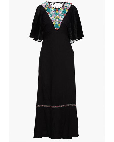 Antik Batik Valentine Crinkled Cotton-gauze Midi Dress - Black