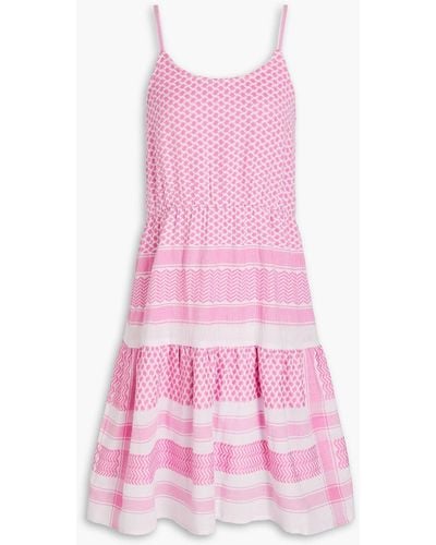 Summery Copenhagen Tiered Cotton-jacquard Dress - Pink