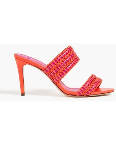 Alexandre Birman Emmy Woven Leather Mules - Red