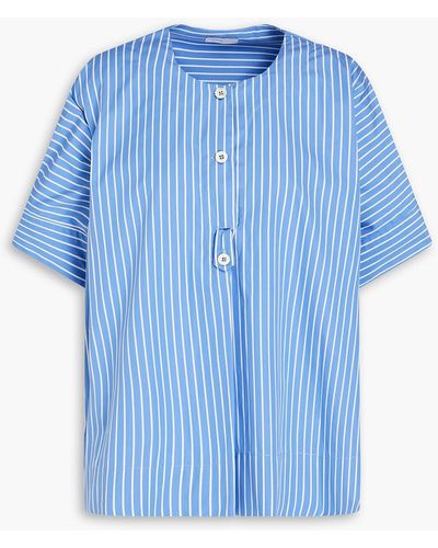 Rosetta Getty Striped Cotton-poplin Shirt - Blue