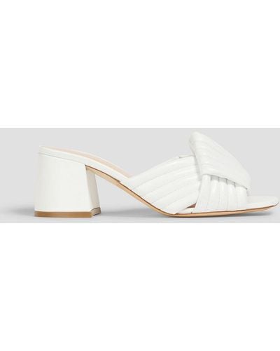 Rupert Sanderson Knotted Leather Mules - White