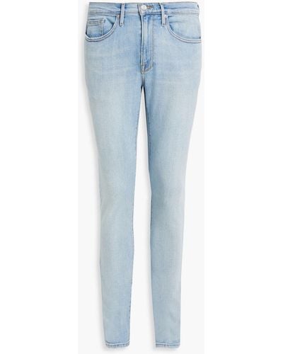 FRAME L'homme skinny jeans aus denim in distressed-optik - Blau