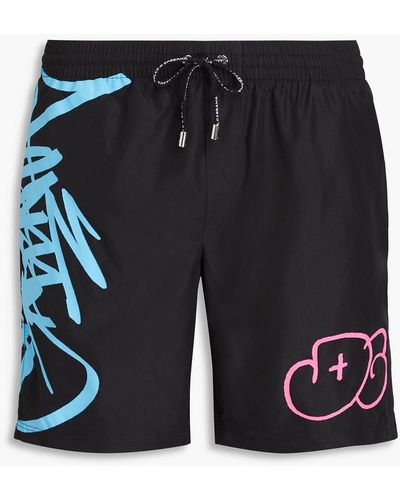 Dolce & Gabbana Short-length printed swim shorts - Schwarz
