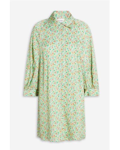 American Vintage Gintown Floral-print Satin Shirt - Green