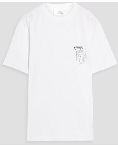 Victoria Beckham Virgo Printed Cotton-jersey T-shirt - White